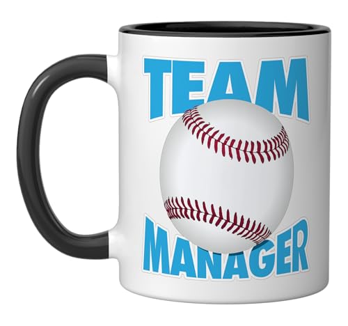 Baseball Team Manager Ceramic Mug, Black/White