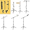 AKOZLIN Microphone Stand, Boom, Tripod Stand, Foldable, Extendable Arm, 360° & Height Adjustable, Includes 2 Microphone Holders, Storage Case, Stand, Great for Workshops, Lives, Speeches, Broadcasts #5