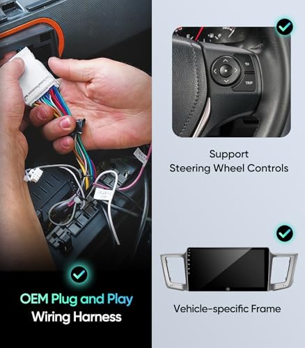 Image of 10.2 inch Car Radio Stereo for Toyota RAV4 2013-2018 - Wireless CarPlay & Android Auto | IPS HD 5G WiFi Touchscreen | GPS Navigation | Bluetooth FM with SWC | HD Backup Camera