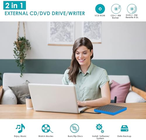 Lecteur CD/DVD Externe USB C pour PC sans lecteur interne, solution Windows et Mac - 7