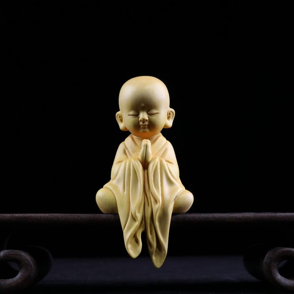 XIALON Huangyangwood Carving Small Monk Decoration Living Room Home Carving Crafts