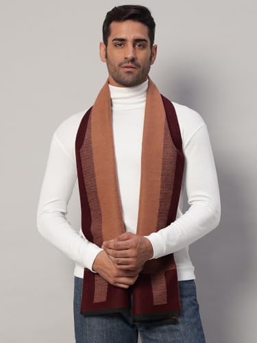 Image of Ravaiyaa - Attitude is everything Men's Reversible Stripe Pattern Winter Wool Scarf, Muffler 72 inchx12 inch Inch