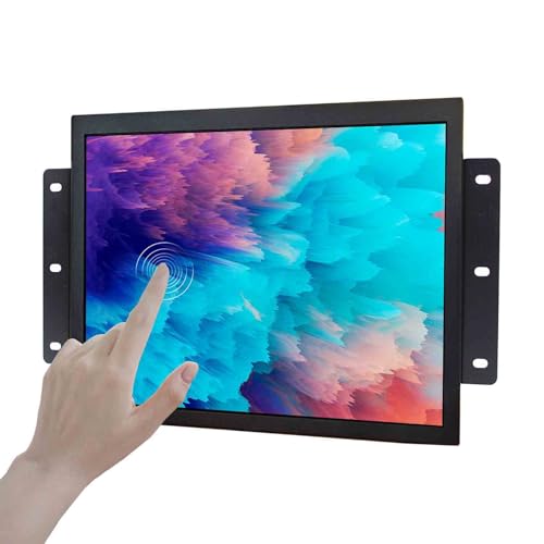 Image of VSDISPLAY 12.1 Inch 10 Points Touch Screen Industrial LCD Monitor 1024x768 | Supports VGA DVI Input,4:3 Aspect Ratio Display with Wall Mounting Brackets