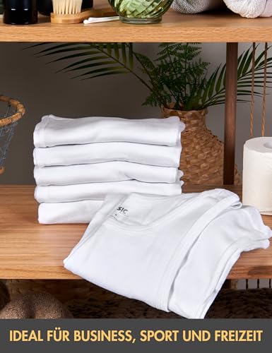 Basic Treasure 5er Pack Unterhemd Herren 100% Baumwolle L, Tank Top, Herren Unterhemden, Hochwertige Ärmellos Unterziehshirt