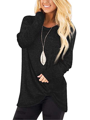 Amoretu suéter de Manga Larga para Mujer Negro Negro (44 ES/46 ES XL