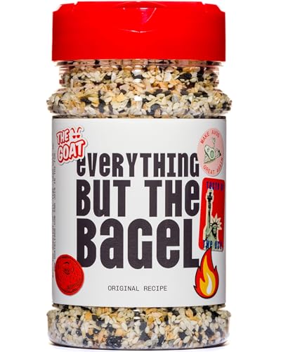 The GOAT Everything But The Bagel Seasoning Jumbo 180g Shaker - Original Recipe All Purpose Finishing Blend for Meat and Vegetables with Crunchy Sesame and Poppy Seeds Gourmet Artisan UK Made
