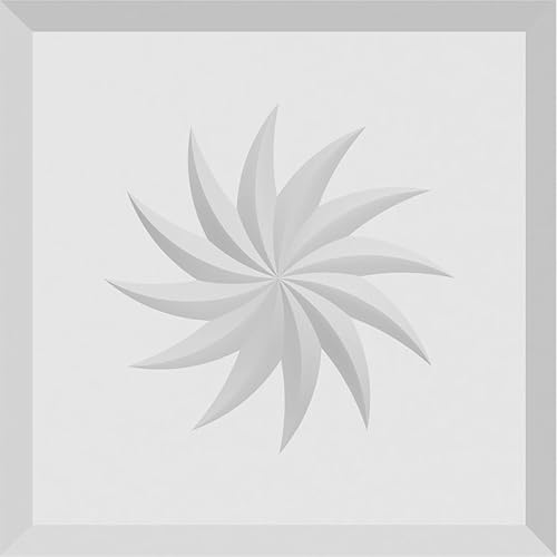 Vista 18 de Ekena Millwork ROSP050X050X050SDG13 Roseta espiral estándar Sedgwick con borde biselado, 5 pulgadas de ancho x 5 pulgadas de alto x 1/2 "P