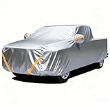 Pickup Truck Cover Large Size Compatible with Nissan Navara/NP300 D23 Double cab 5ft 2014–2024, Waterproof Windproof Sunproof Scratch-Resistant Frost-Proof Anti Freeze with Door Zipper