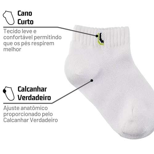 Kit 09 Pares de Meias Cano Curto Infantil Lupo Algodão Crianças Unissex | 28-31 | KIT - G