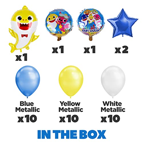 Image of ITAF Set of 35 Pcs Baby Shark Cartoon Theme Birthday /Welcome /First Birthday Foil Balloons Decoration Kit,yellow