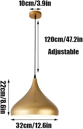 Miniatura 7 de Iluminación colgante de metal dorado de estilo industrial para isla de cocina, lámparas colgantes retro americanas para mesa de comedor, lámpara