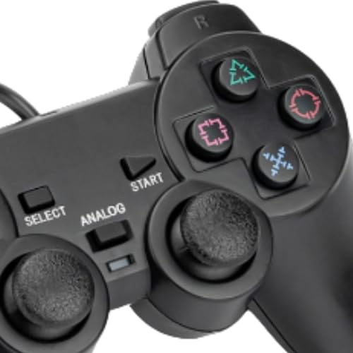 Kit 02 Controles Joystick Compatível com Playstation2 PS2 Game Joypad Dual Shock