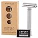 Parker Variant Adjustable Double Edge Safety Razor and 5 Premium Blades - (Satin Chrome)