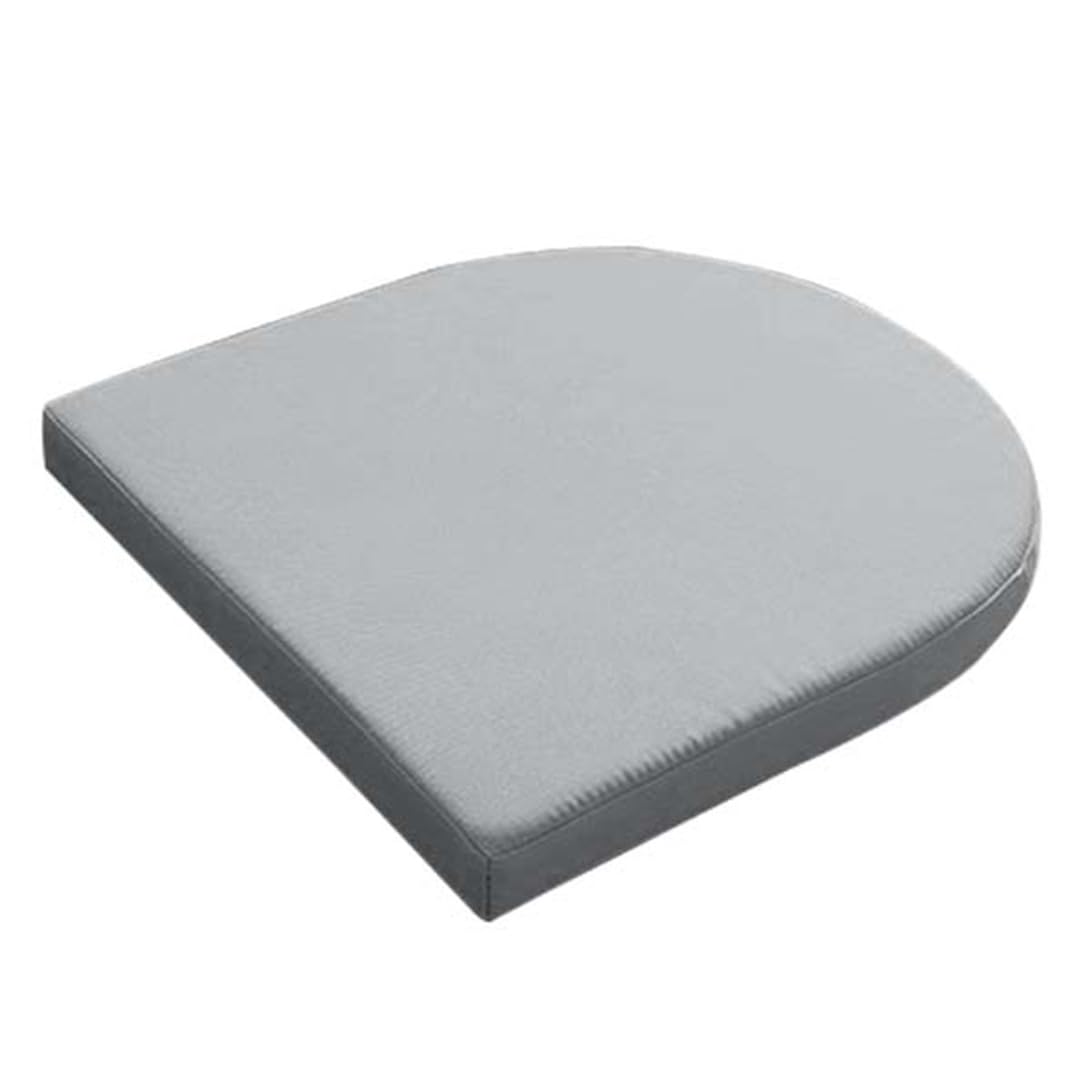 Cojín impermeable en forma de U para sillas de exterior, 45 x 45 x 5 cm, color blanco, cómodo y duradero, para patio, columpio, cocina, uso doméstico, accesorios de jardín.
