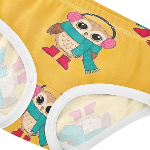 Cotton Toddler Underwear Floral Cute Cartoon Owls Blue Orange Girl Panties Cute Stylish Briefs Kids Undies 2t4