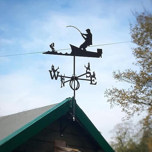Weathervane, Stainless Steel Weathervane Roof Mount Weather Vane Garden Barn Scene Yard Stake for Home Garden Supplies Decor Metallic weathervane, - Thumbnail 5
