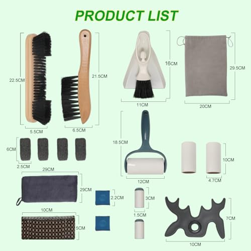 CONLI 19 Pcs Pool Table Cleaning Kit- Complete Billiard Accessories Set with Pool Table Brush for Felt, Rail Brush, Cue Shine Polisher, Chalk, Tip, Duster, Broom Storage Bag for Professional Home Care - Image 2