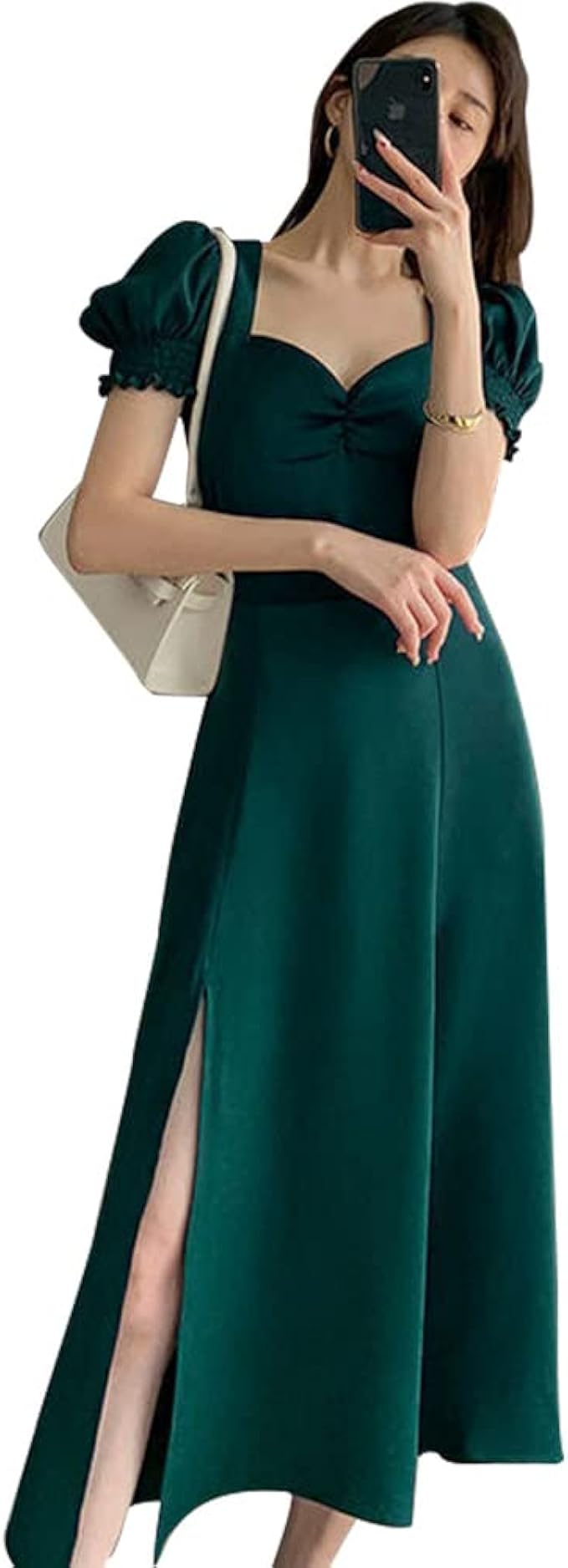 Amazon Co Jp ワンピース レディース 夏 着痩せ きれいめ 上品 ロングワンピース Vネック Aラインシルエット 半袖 服 ファッション小物