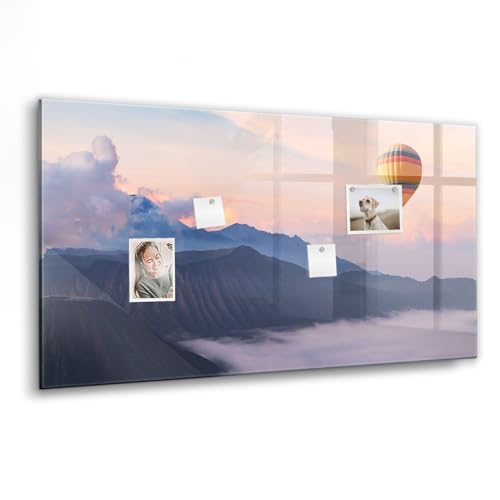 Tableau magnétique en verre magnifique paysage idéal maison et home office avec feutre et éponge