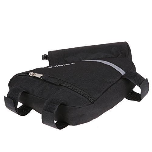 MOOCY Bike Frame Bag，Bike Storage Bag with Water Bottle Pouch Bicycle Frame Pouch Bag for MTB Road Bike Cycling Bike Accessories(Black) - Thumbnail 6
