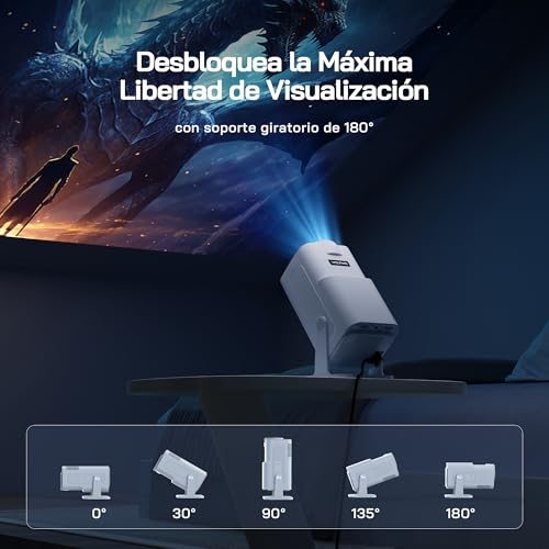 Mini proyector 26000 lúmenes con rotación de 180° y entrada AV para PC 5