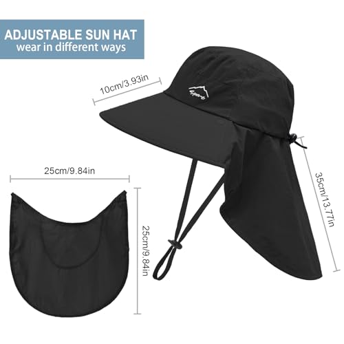 Image of Sun Hat for Men Women with Neck Flap,UPF 50+ UV Protection Fishing Hat