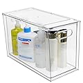 shopwithgreen Refrigerator Organizer and Storage Bins with Pull-out Drawer, Stackable Clear Fridge Drawer Organizer with Handle Design, Plastic Kitchen Pantry Storage Containers, 1Pack, 9.5QT