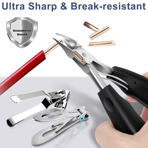 Toenail Clippers for Seniors Thick Toenails - Wide Jaw Opening Large Toe Nail Clippers for Thick Ingrown Nails, Professional Sharp Heavy Duty Nail Clipper Cutter for Mens Seniors with Leather Case - Thumbnail 5