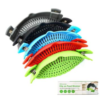Endegoo Silicone Pot Strainer And Pasta Strainer, Adjustable Silicone Clip On Strainer For Pots Pans And Bowls, Kitchen Strain Colander For Food And Fruit Vegetables (Blue) #TOP1
