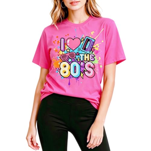 80s Shirt for Women I Love The 80s Tshirts Retro 80's Outfit Disco Music Tops 1980s Themed Gift Red - image 1