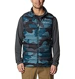 Columbia Powder Lite Chaleco para hombre, estampado de camuflaje de metal, talla 3X grande