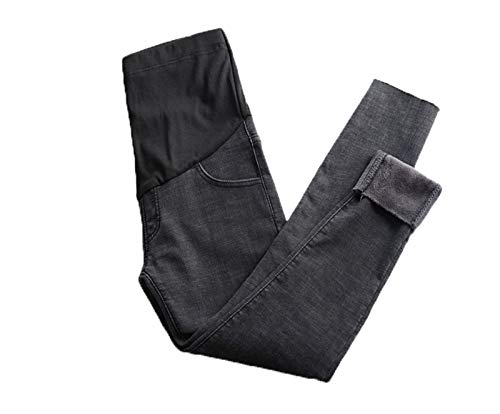 keepmore Invierno Vaqueros premamá Leggings Ajustados Pantalones cálidos Plus Terciopelo Pantalones de Mezclilla de Embarazo para Mujeres Embarazadas Calzas engrosadas Cover