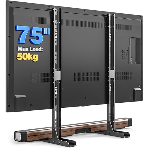 TVON Pied TV Universel Pied de Télévision Compatible avec Les Télévisions à écran LCD/LED de 20 à 70 Pouces, Table Support TV sans Percer Capacité jusqu'à 50...