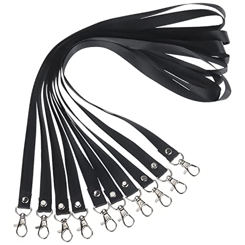 GALEPEE 20 piezas de cordón para el cuello, negro, gargantilla y llavero, cordón para llave de cuello y mosquetón para llavero, tarjeta de identidad, tarjeta de estudiante, tarjeta de autobús Cover