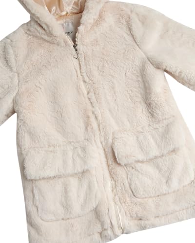 URBAN REPUBLIC Girls Fur Coat Jacket - Long Sleeve Plush Teddy Faux Fur Jacket for Girls with Hood and Pockets (Sizes: 7-16)3