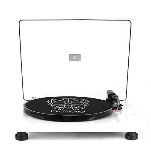 Vitrola Toca Discos Diamond White Agulha Japonesa com software de gravação para MP3