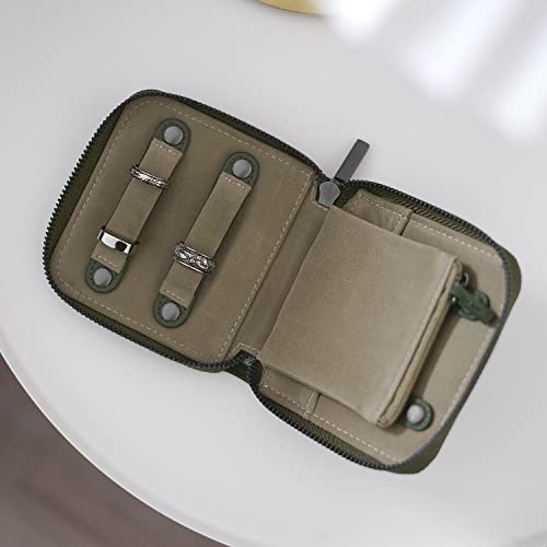 Rollo de joyería compacto verde oliva de Stackers para organizar tus joyas 3