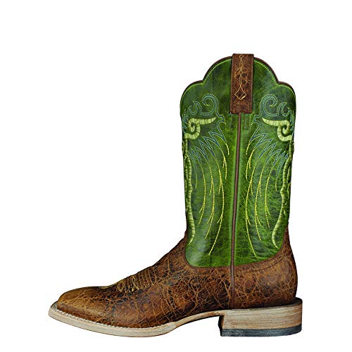 BMVY9 Mens Mesteno Western Boot Adobe Clay/Neon Lime 8