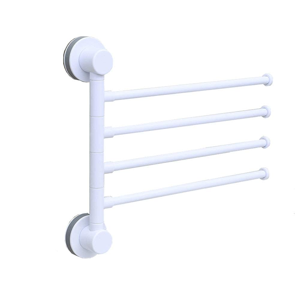 Porte-serviettes suspendu compact avec 4 barres rotatives pour petits espaces et douche
