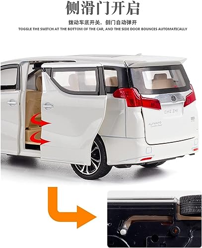 Image of DEOXY 1:24 Big Alphard Car Toy, Metal Pullback Toy With 6 Openable Doors, Lights, And Sounds For Boys Gift,Multicolor