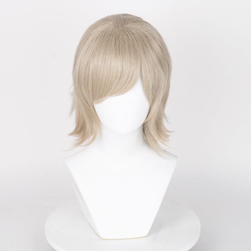 Max Beauty Unisex Short Pink Cosplay Wigs With Bangs+ Free Cap, Man Woman Fluffy Heat Resistant Wig Hair for Daily Party Halloween