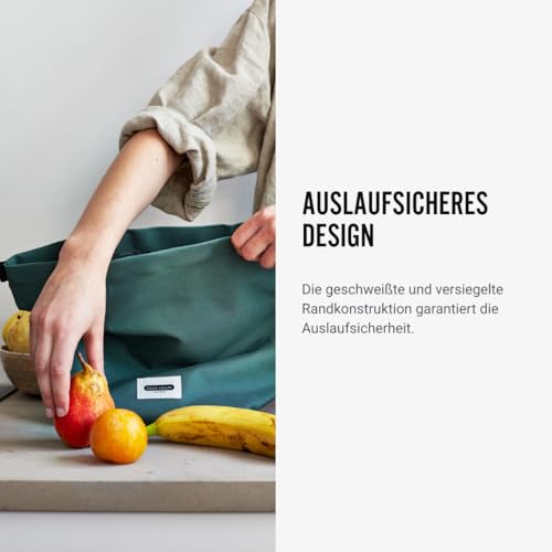 BLACK + BLUM Lunchtasche 6,7 L | recycelter Kunststoff | Ozean | isolierte Lunch Tasche | auslaufsicher dank Rolltop-Konstruktion | Wasserabweisende Innenfläche | hält Lebensmittel kühl