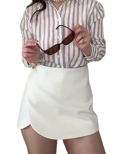 LTZYLS Women's Mini Skort High Waisted Dressy Wrap Asymmetrical Skorts