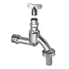 VARIOSAN uitloopventiel met steeksleutel 14405, 1/2″, mat, verchroomd, met slangkoppeling en knevel-bovendeel