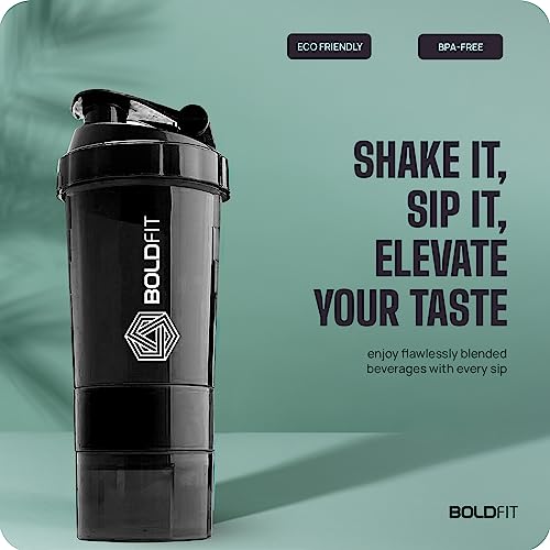 Boldfit Spider Gym Shaker Bottle, Shakers for Protein Shake with 2 Storage Compartment Gym protein shaker for workout (High Density Polyethylene,... - Image 7