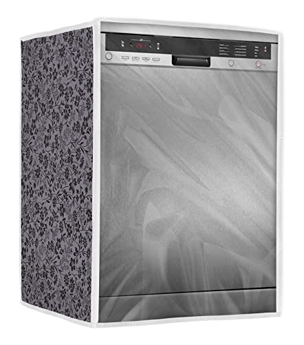 Image of Classic Dishwasher Cover Suitable for LG of 12, 13, 14 and 15 Place Setting (63cmsX63cmsX81cms, Black & Grey)