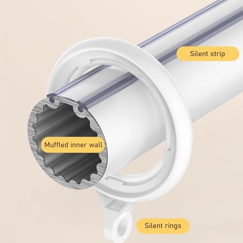 Heavy Duty Double Curtain Rod with Decorative Round Finials, 1.1mm Thick Aluminum Alloy, 30kg Load Capacity, Silent Gliding, Wall-Mounted for Bedroom, Living Room, Office (Black, 240CM)