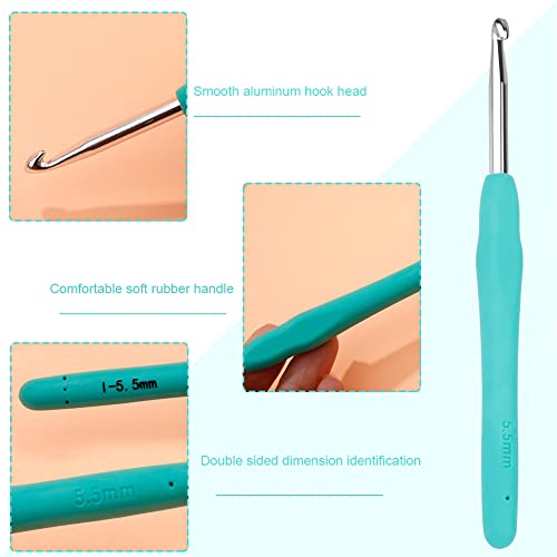 Image of Crochet Hook, 5.5 mm Ergonomic Crochet Hook, Crochet Needles, Ergonomic Handle for Arthritic Hands, Knitting Needles with Soft Handle Beginners and Experienced Crochet Hobbyists (5.5 mm)