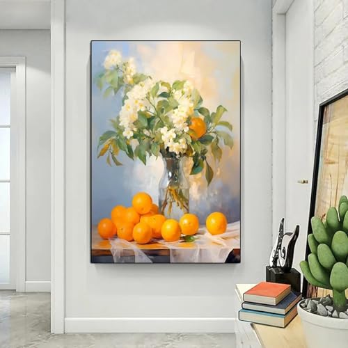 Vase fleur orange photos toile affiche affiche grand format 70x90cm