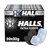 Caramelos Halls extra Fuerte, Caramelo con sabor a Menta, Caramelo sin azucar, el Halls de toda la vida, sabor intenso y delicioso, Sin gluten, Contiene 1 caja con 20 paquetes de caramelos de 32 g